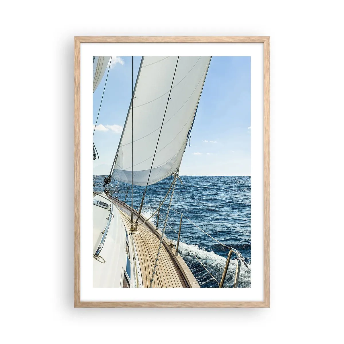 Plagát v ráme zo svetlého duba - Ahoj, dobrodružstvo - 50x70 cm