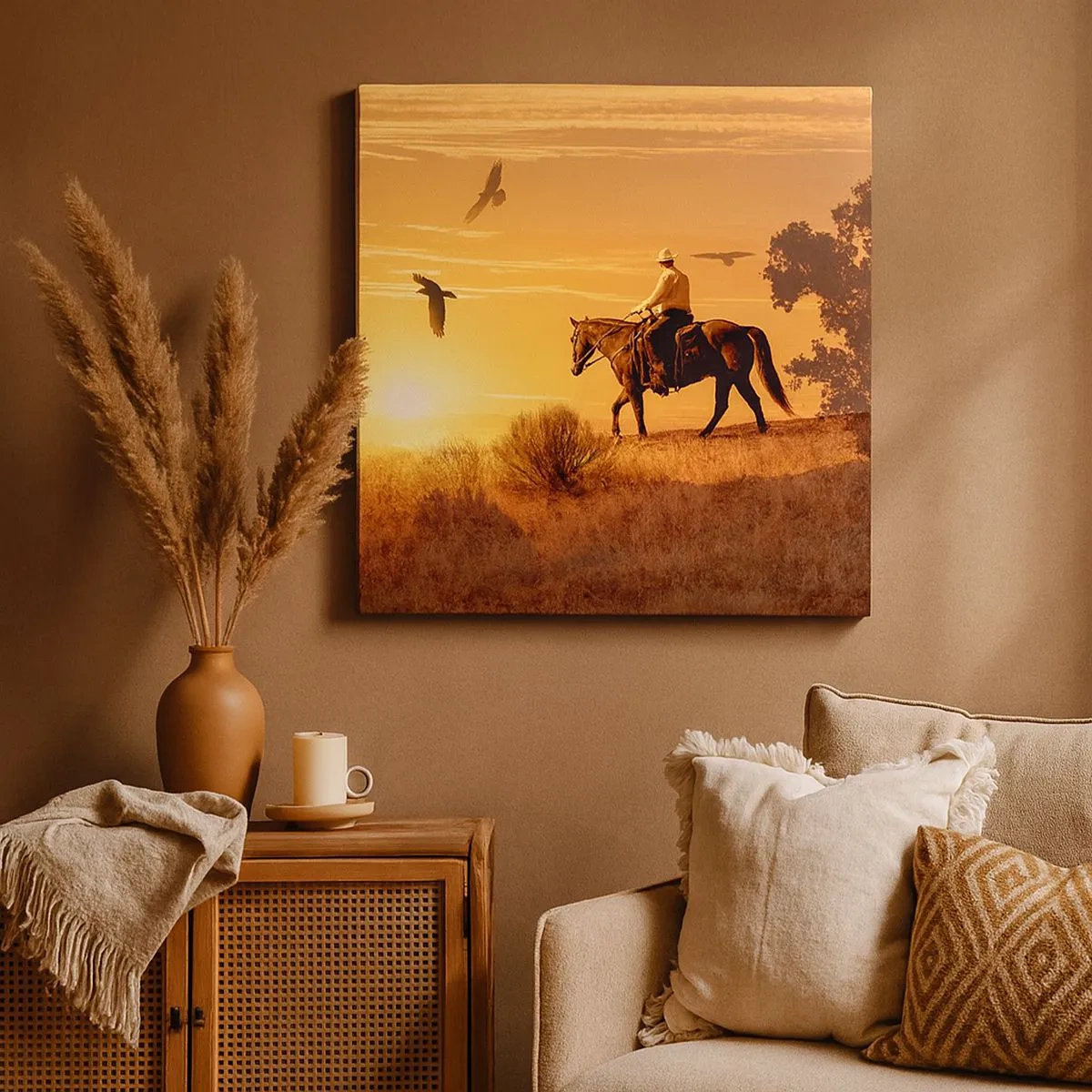 Obraz na plátne - Sám cez prériu - 30x30 cm
