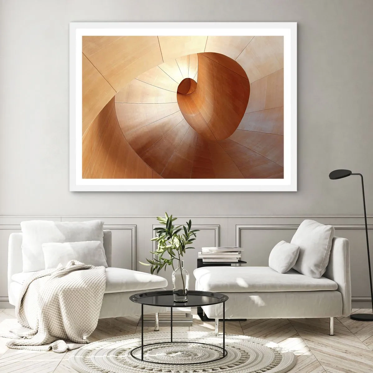 Plagát v bielom ráme - Architektonická serpentína - 91x61 cm