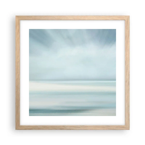 Plagát v ráme zo svetlého duba - Kľud až kam oko siaha - 40x40 cm