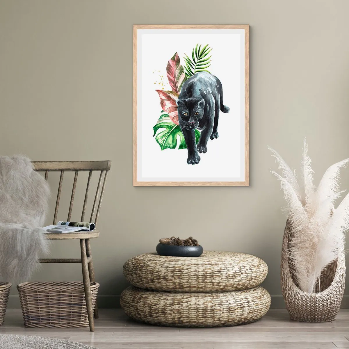 Plagát v ráme zo svetlého duba - Divokosť v srdci - 70x100 cm