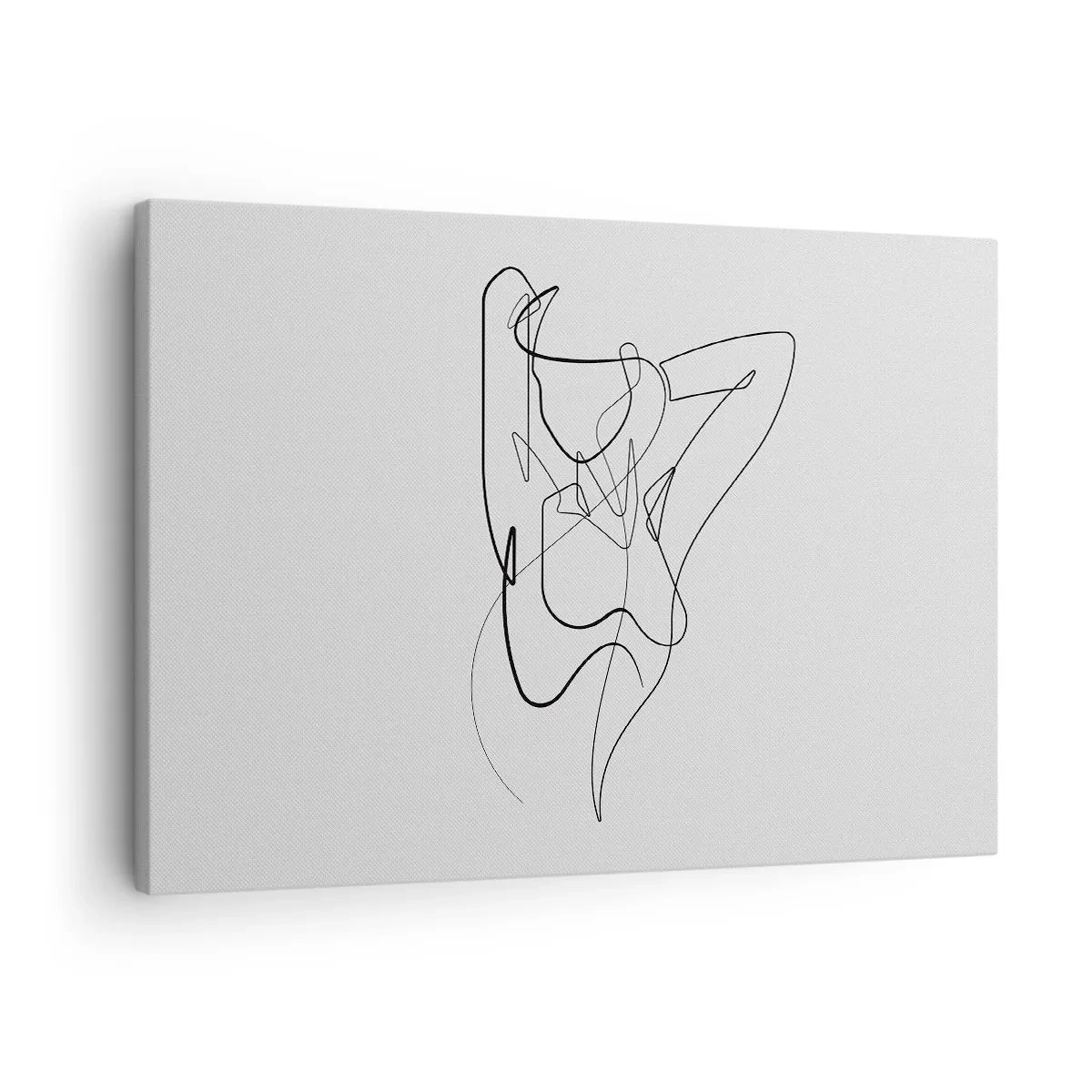 Obraz na plátne - Minimalistický obrys ženskej siluety - 70x50cm - Ty si záhada… - Moderná nástenná dekorácia do obývacej izby a spálne ARTTOR