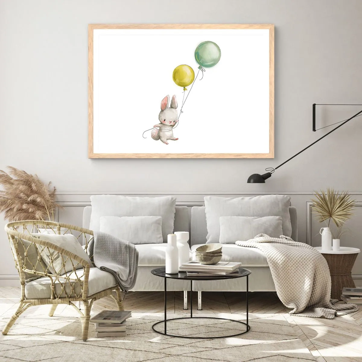 Plagát v ráme zo svetlého duba - Poletím aj ja! - 70x50 cm