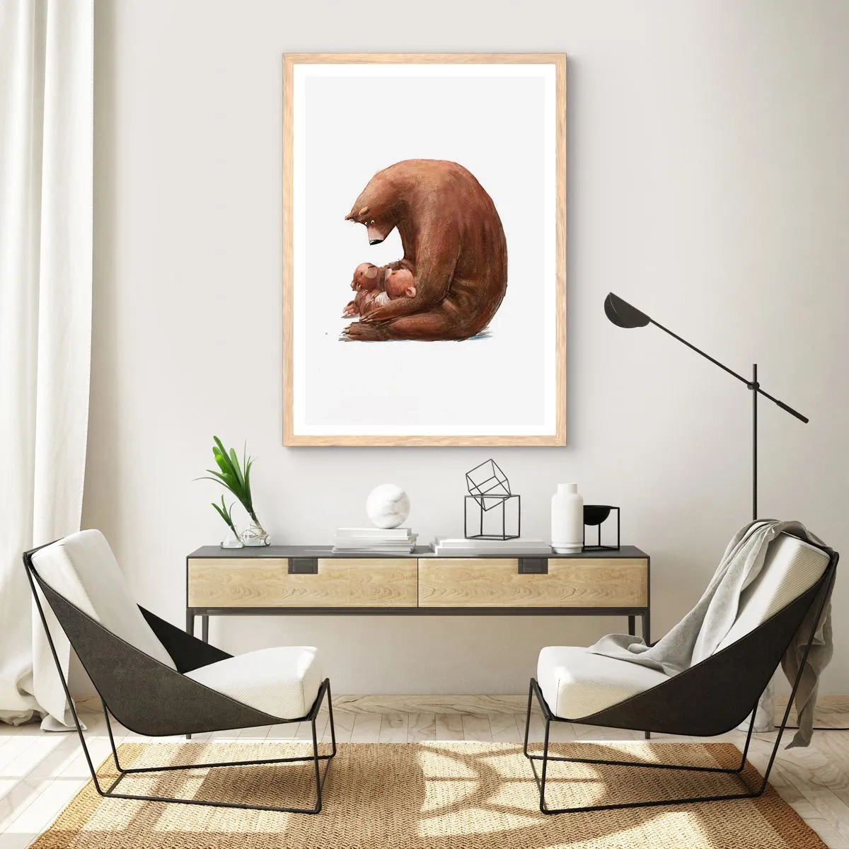 Plagát v ráme zo svetlého duba - Sladké sny, deti - 61x91 cm