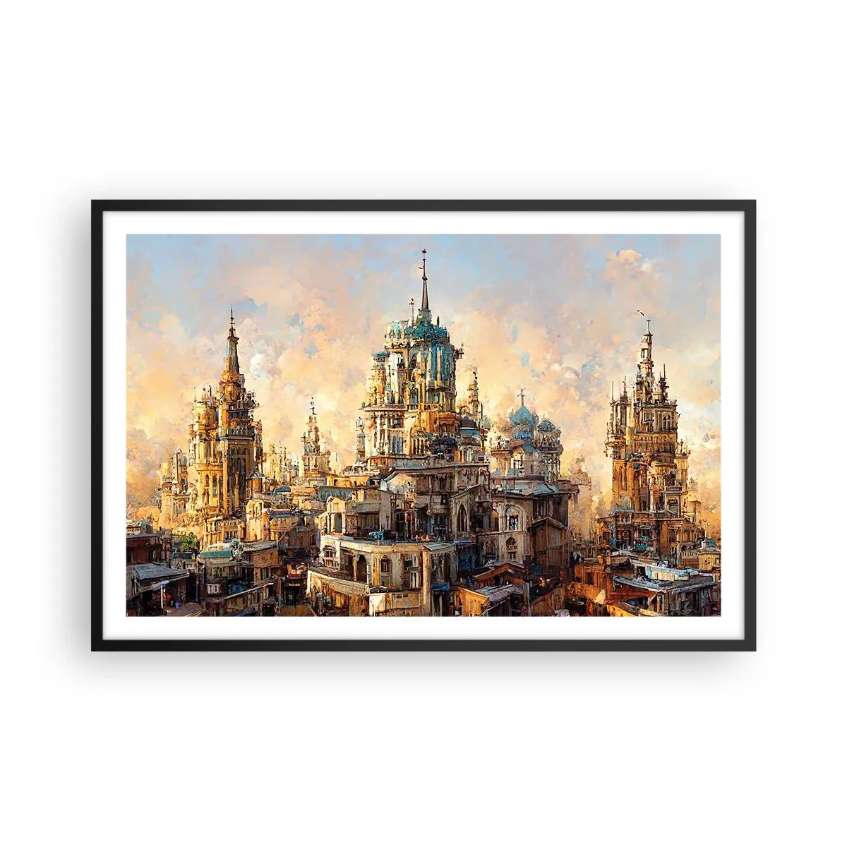 Plagát v čiernom ráme - Mesto miest - 91x61 cm