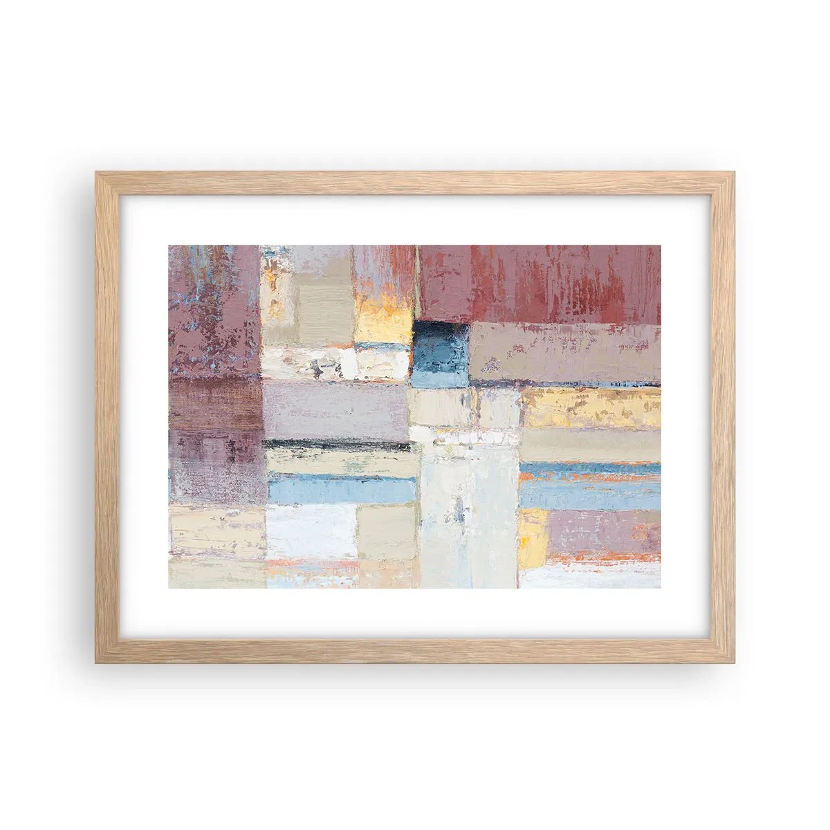 Plagát v ráme zo svetlého duba - Kľud geometrie - 40x30 cm