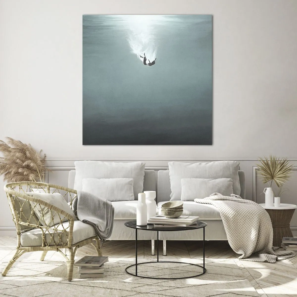 Obraz na skle - V objatí oceánu - 70x70 cm