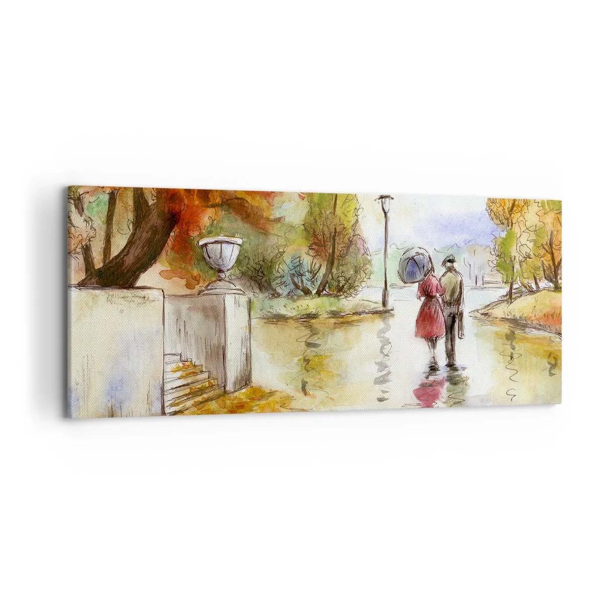 Obraz na plátne - Romantická jeseň v parku
 - 120x50 cm