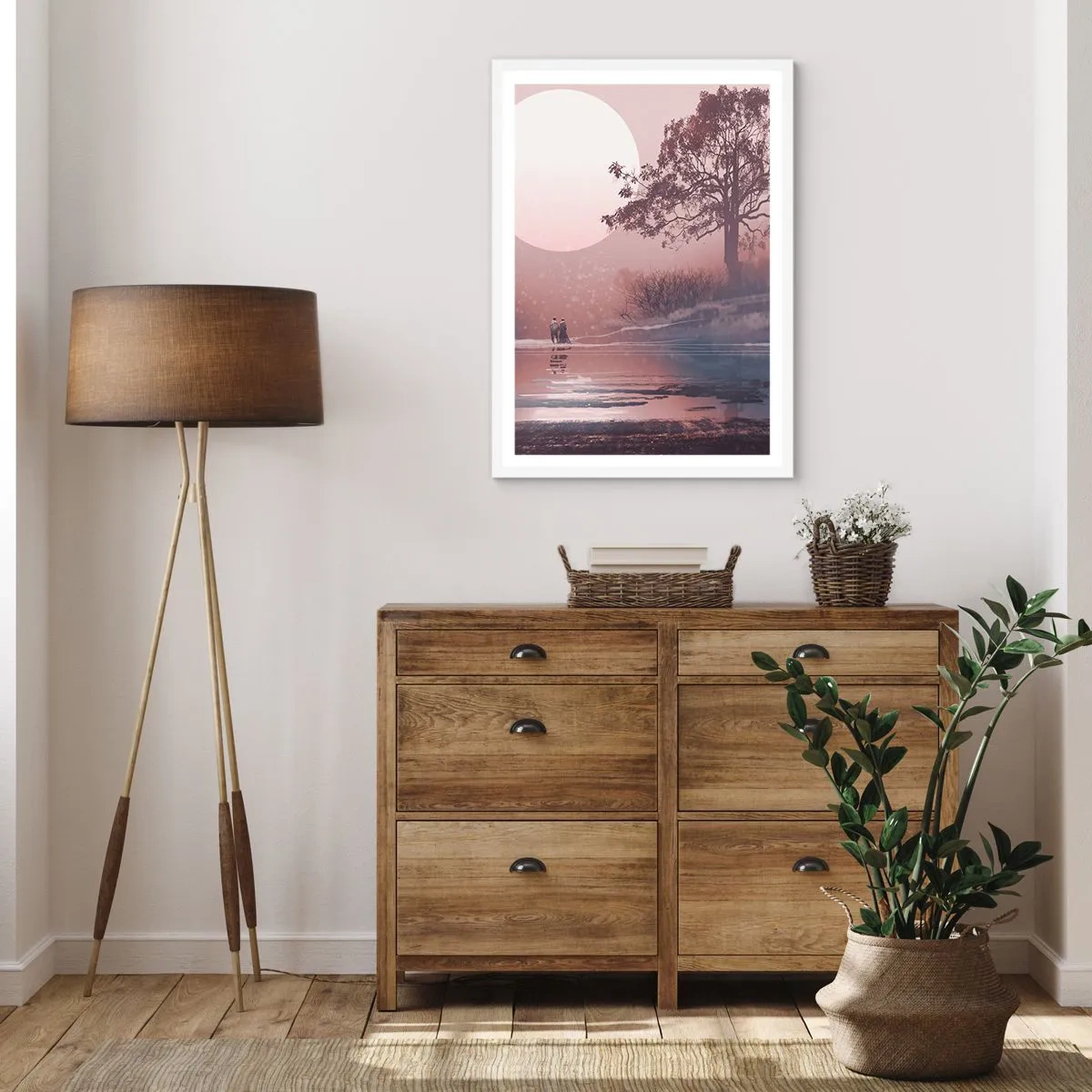 Plagát v bielom ráme - Nočné zázraky - 70x100 cm