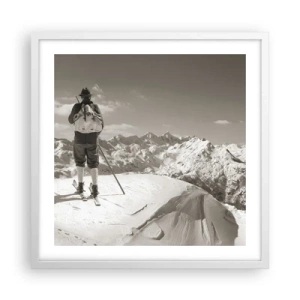 Plagát v bielom ráme - Rovnaké hory - 50x50 cm
