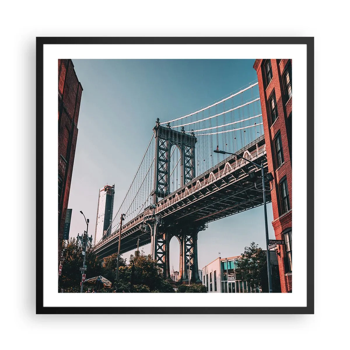 Plagát v čiernom ráme - Nad vlnami mesta - 60x60 cm