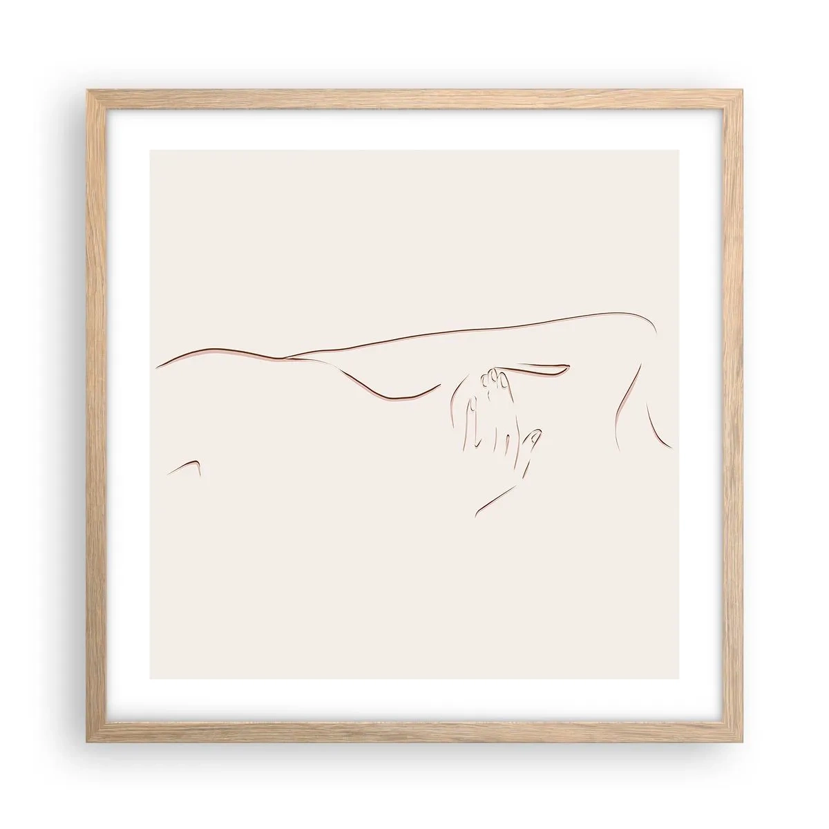 Plagát v ráme zo svetlého duba - Tvar túžby - 50x50 cm