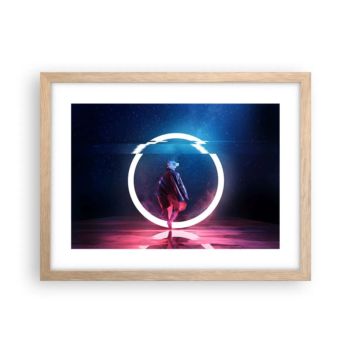 Plagát v ráme zo svetlého duba - Medzi svetmi - 40x30 cm