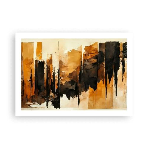 Plagát - Harmónia čiernej a zlatej - 70x50 cm