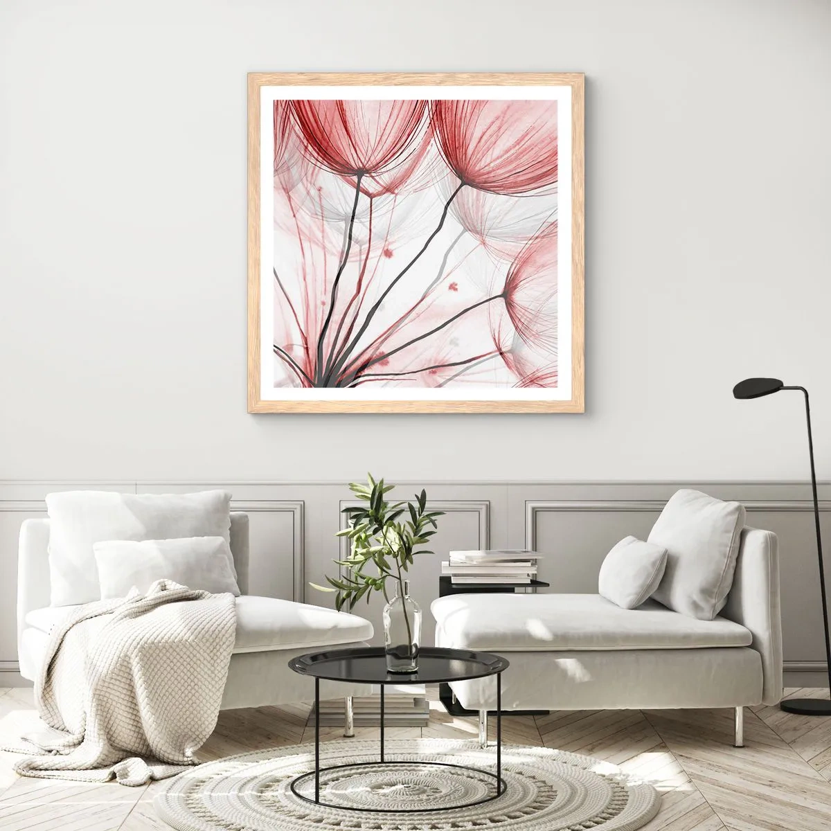 Plagát v ráme zo svetlého duba - Pred odletom - 60x60 cm