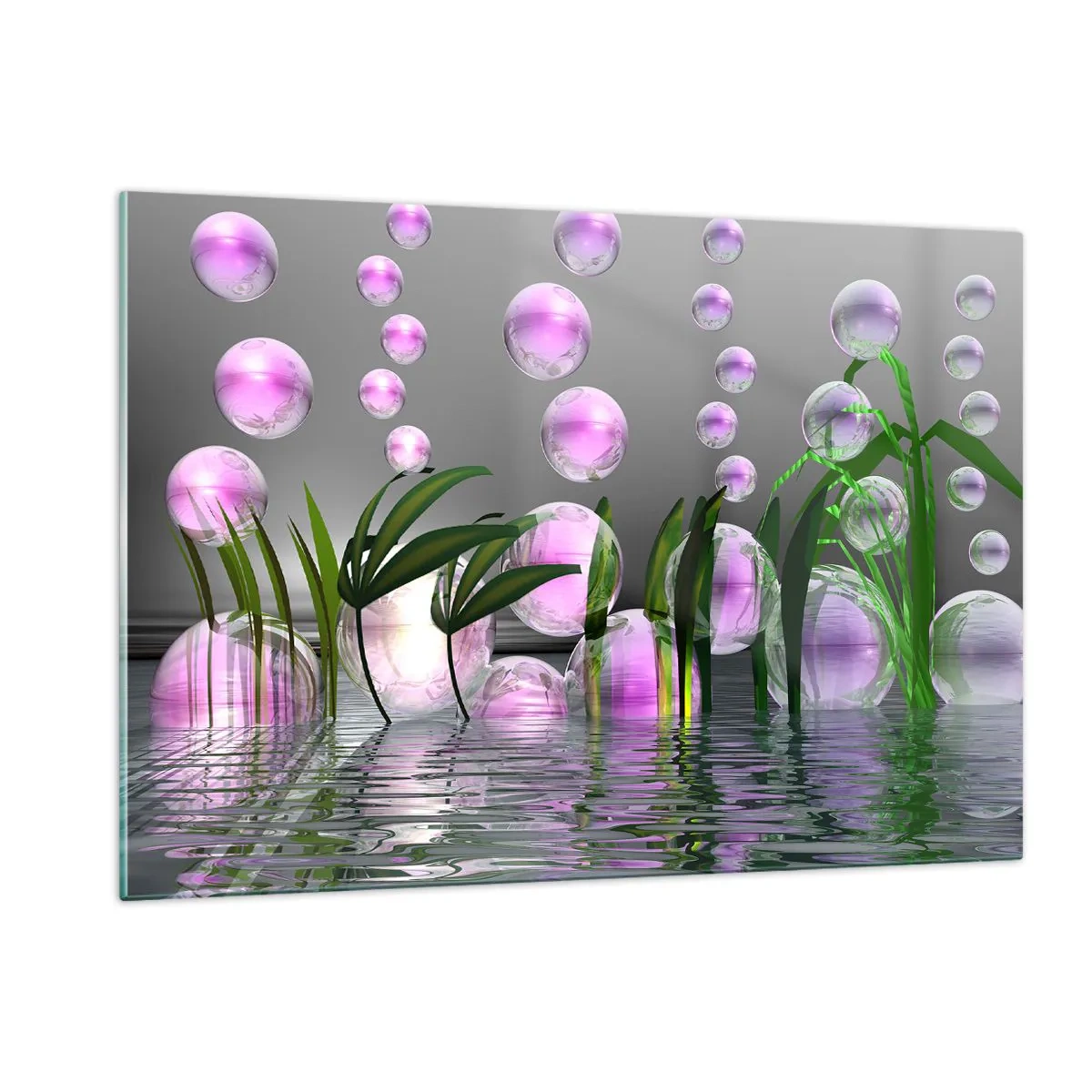 Obraz na skle - Reflexná kompozícia ľahkosti a života - 120x80 cm