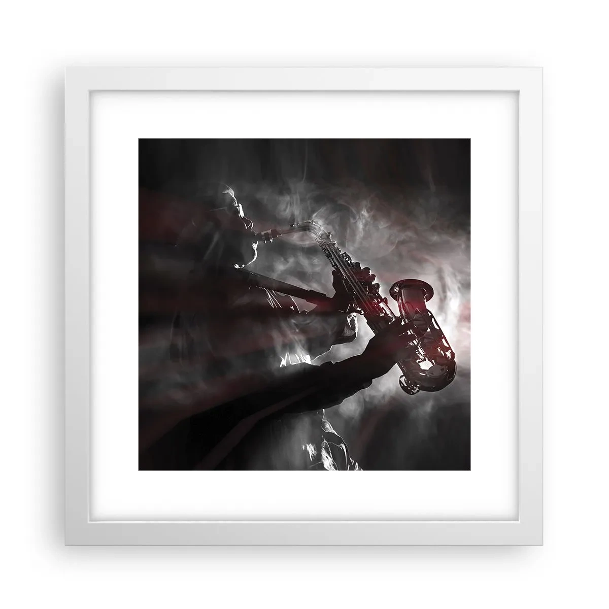 Plagát v bielom ráme - V oparoch jazzu - 30x30 cm