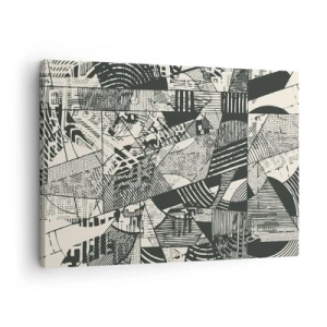 Obraz na plátne - Geometrické abstraktné vzory v odtieňoch zelenej na svetlom pozadí - 70x50cm - Dynamika súčasnosti - Moderná nástenná dekorácia do obývacej izby a spálne ARTTOR