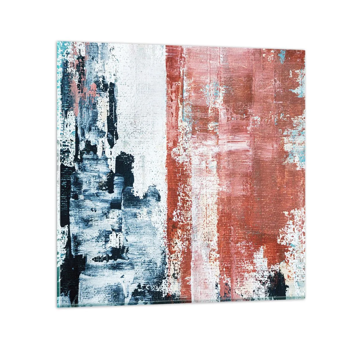 Obraz na skle - Abstraktné pol na pol - 40x40 cm
