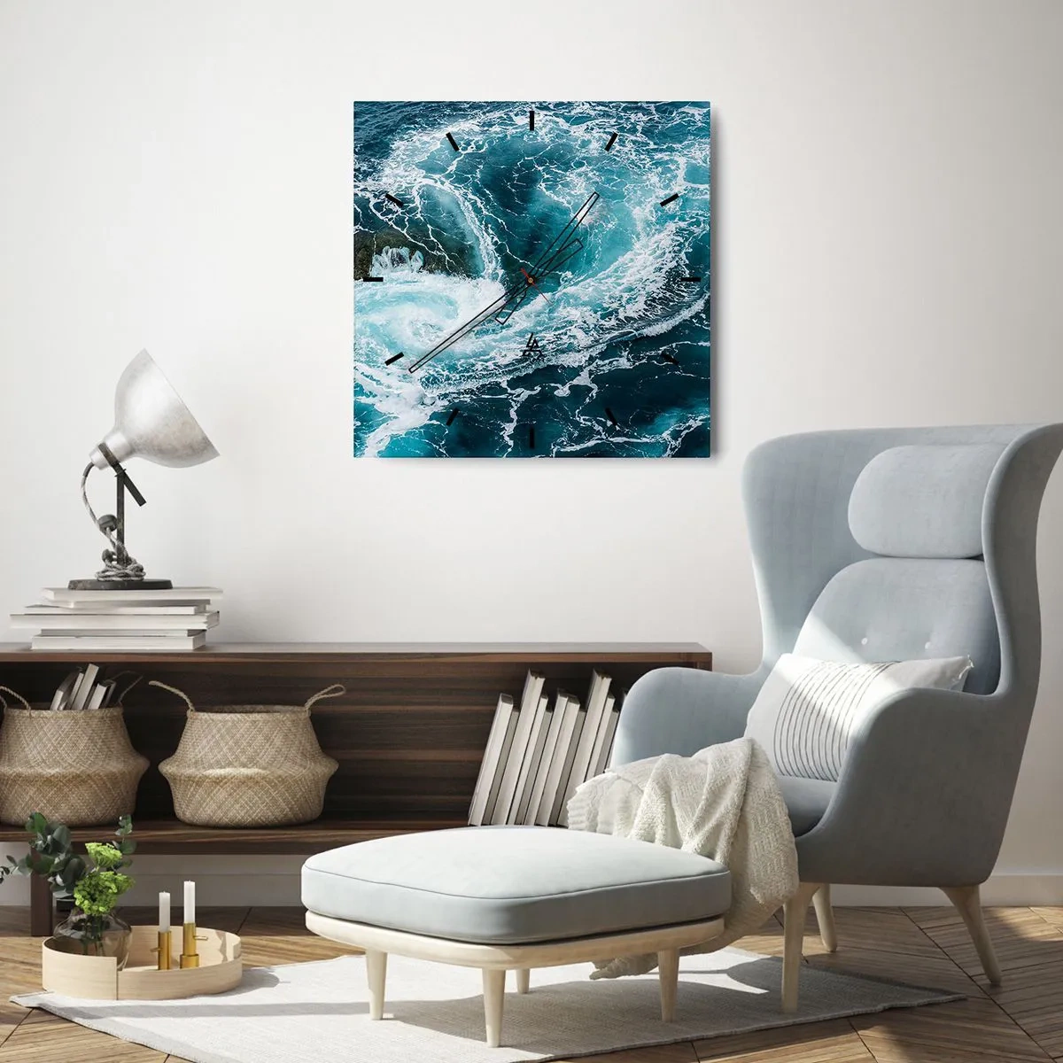 Nástenné hodiny - Brána do vnútra Zeme - 40x40 cm