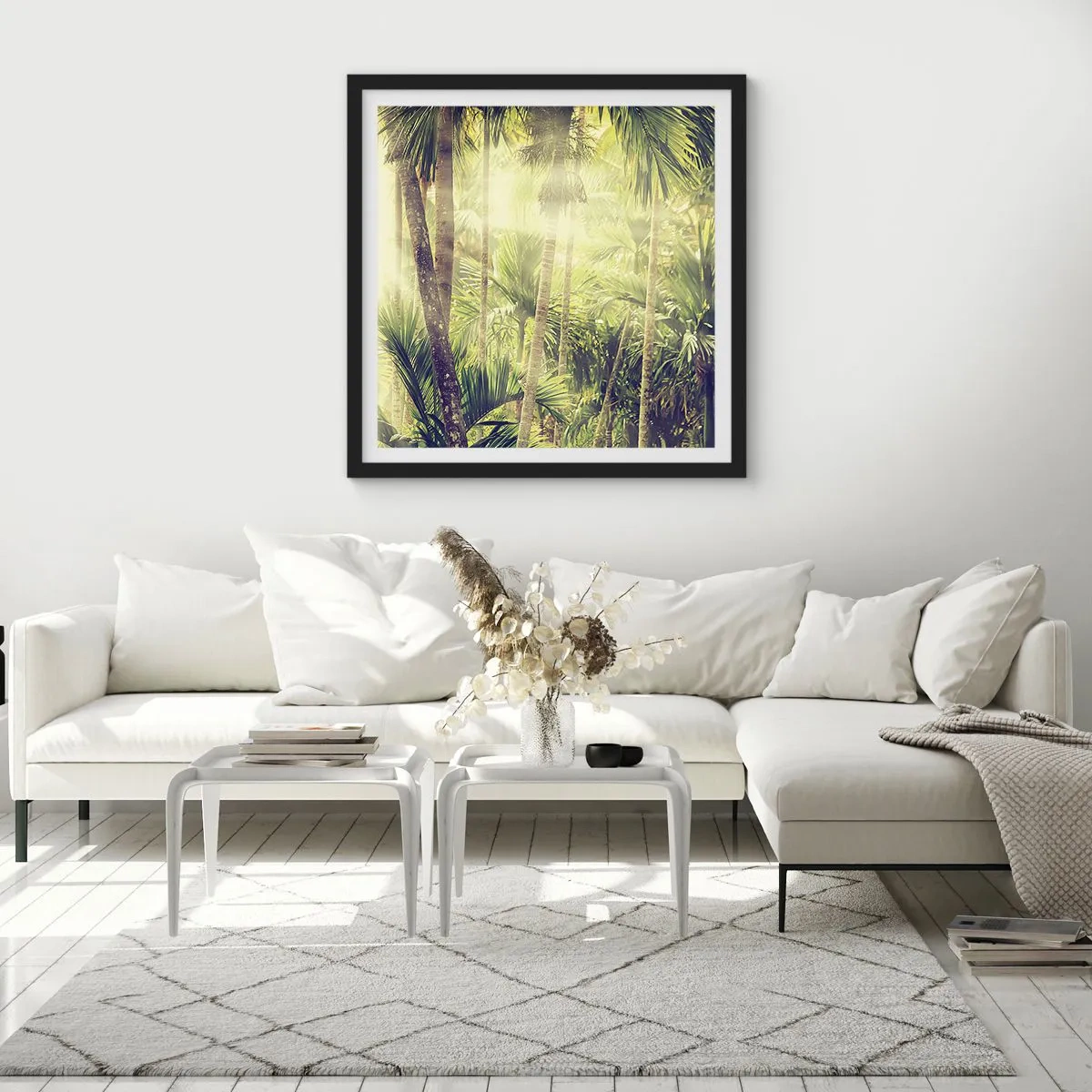 Plagát v čiernom ráme - V zelenej žiare - 60x60 cm