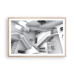 Plagát v ráme zo svetlého duba - Paradoxy prostoru - 91x61 cm