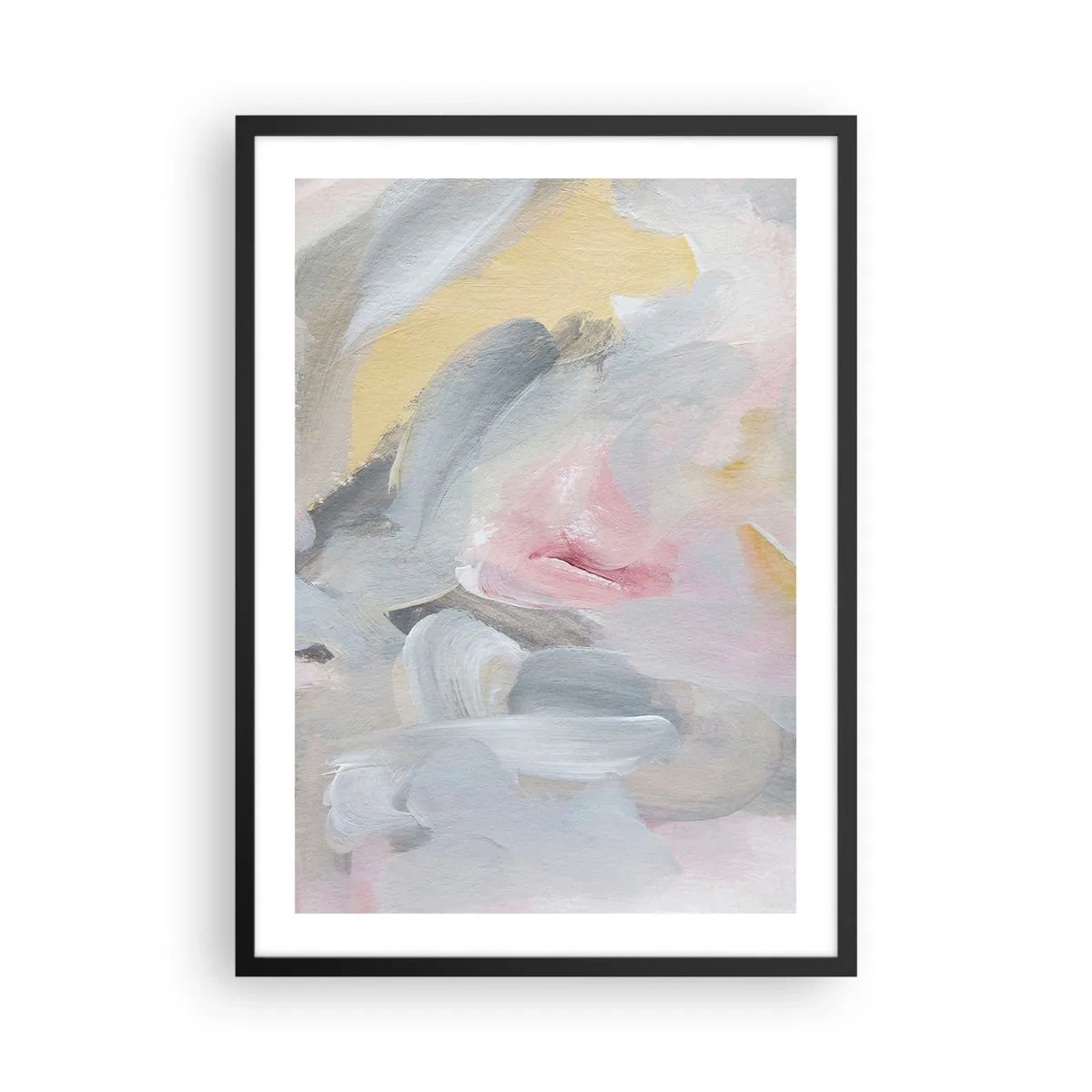 Plagát v čiernom ráme - Abstraktná kompozícia v pastelových farbách - 50x70cm - V pastelovom svete - Moderná nástenná dekorácia do obývacej izby a spálne ARTTOR
