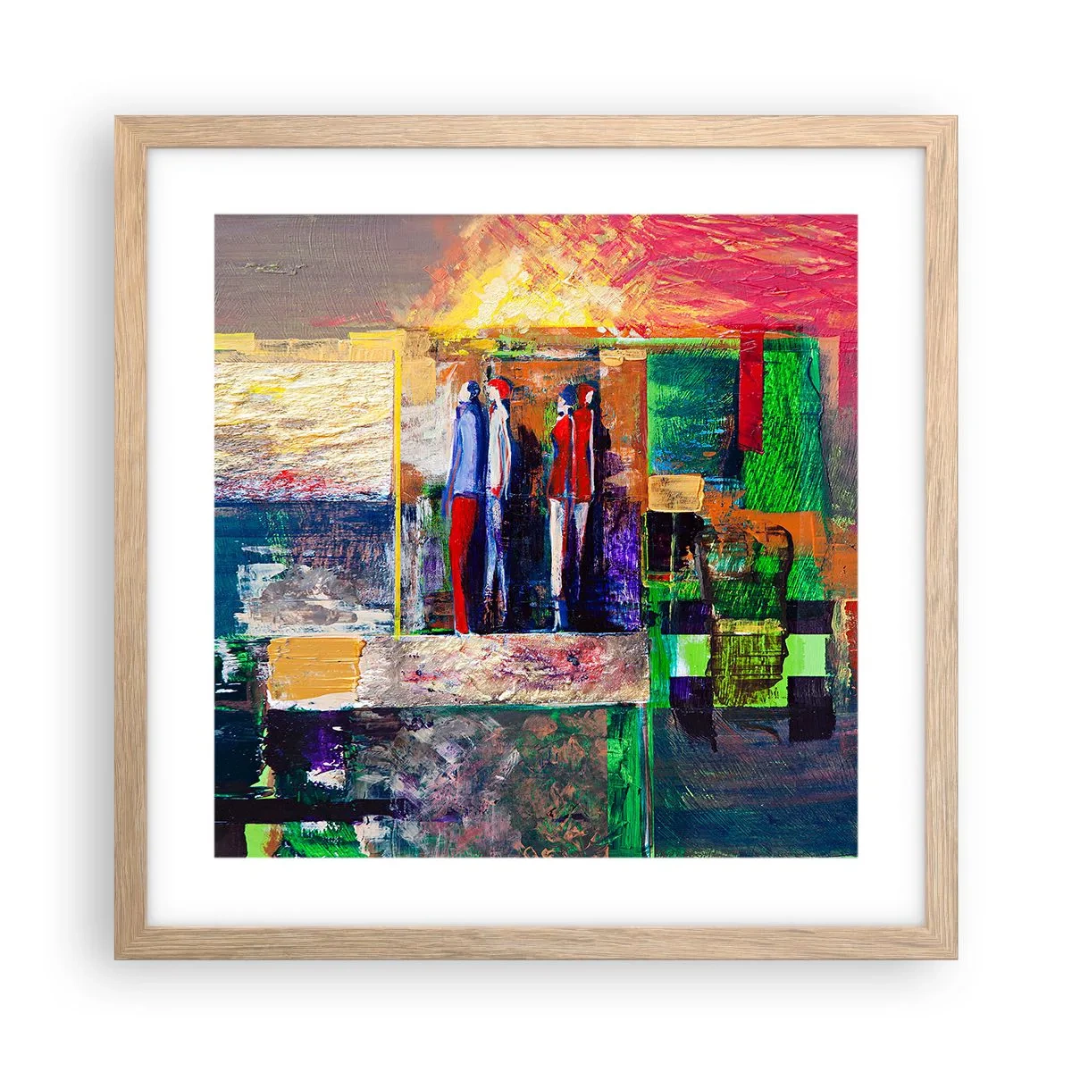 Plagát v ráme zo svetlého duba - Vzťahy a emócie - 40x40 cm