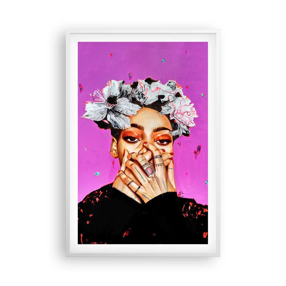 Plagát v bielom ráme - Trochu bláznivá - 61x91 cm