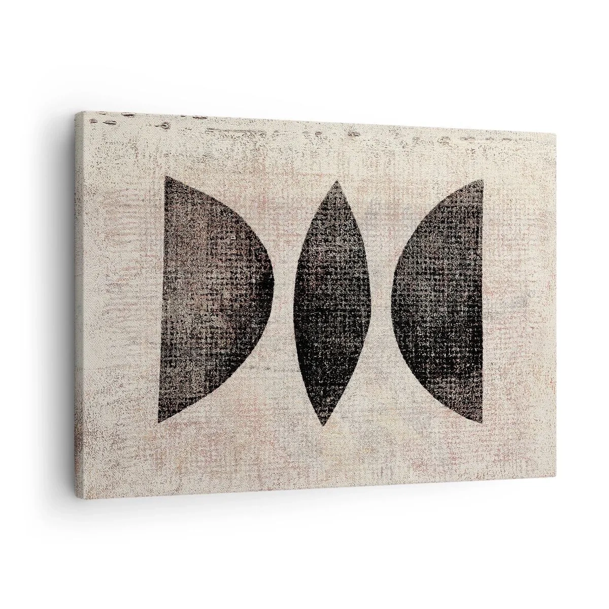 Obraz na plátne - Etnické tvary v tmavých tónoch na svetlom pozadí - 70x50cm - Etnická abstrakcia - Moderná nástenná dekorácia do obývacej izby a spálne ARTTOR