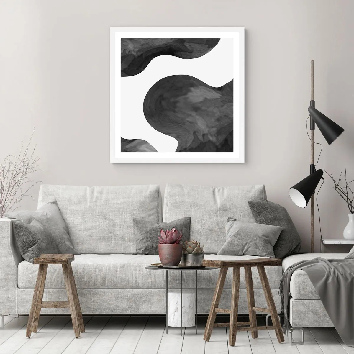 Plagát v bielom ráme - Mliečna dráha - 60x60 cm