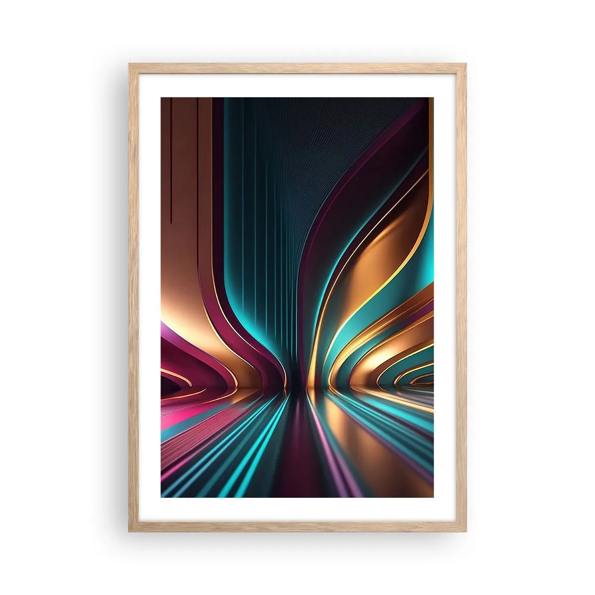 Plagát v ráme zo svetlého duba - Architektúra svetla - 50x70 cm