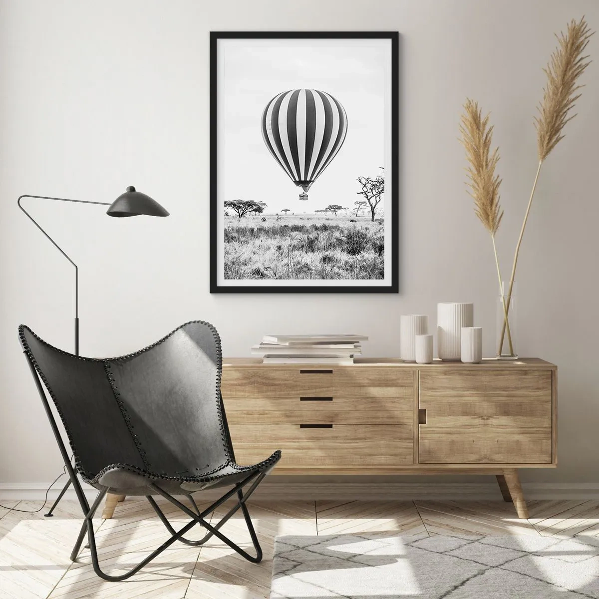 Plagát v čiernom ráme - Nad savanou - 40x50 cm
