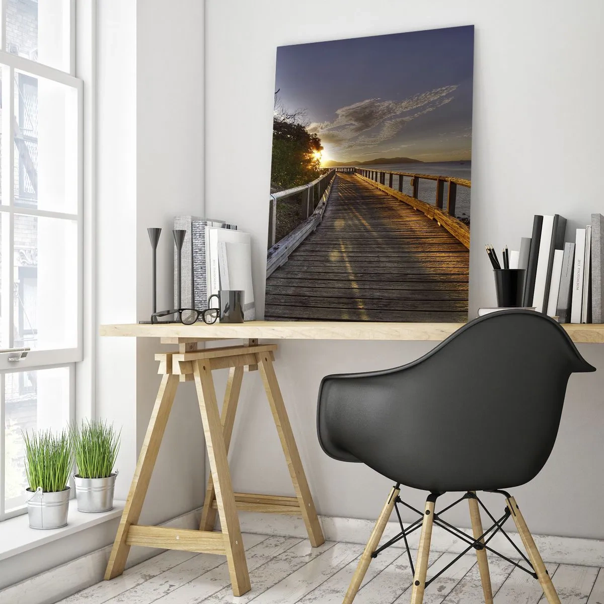 Obraz na skle - Ísť, stále ísť smerom k slnku - 50x70 cm
