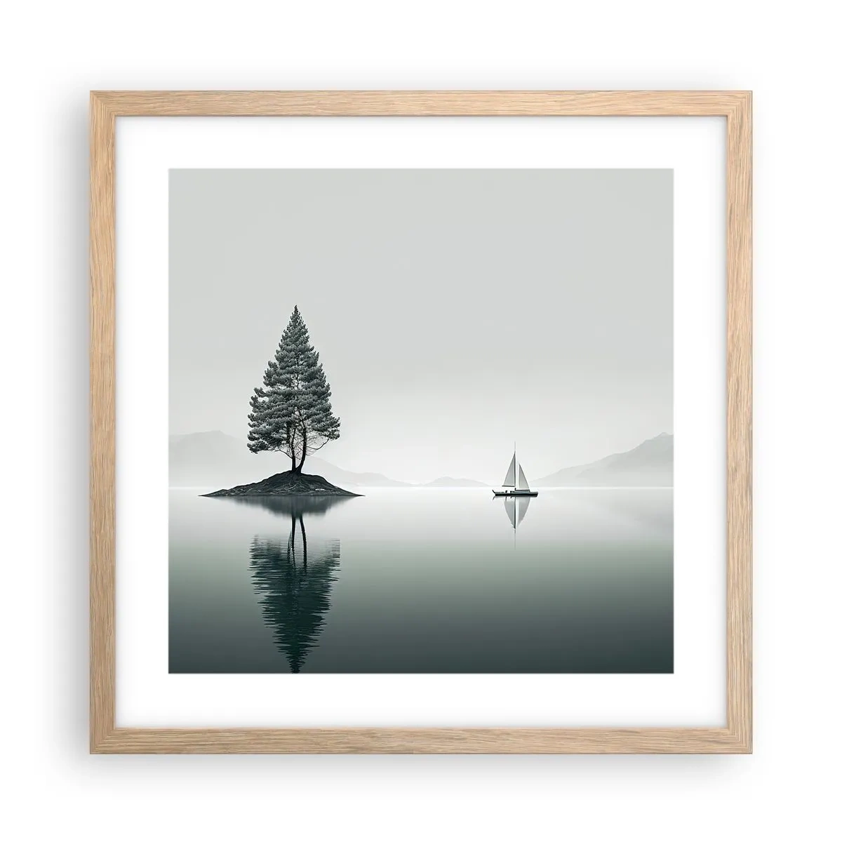 Plagát v ráme zo svetlého duba - Snívanie - 40x40 cm