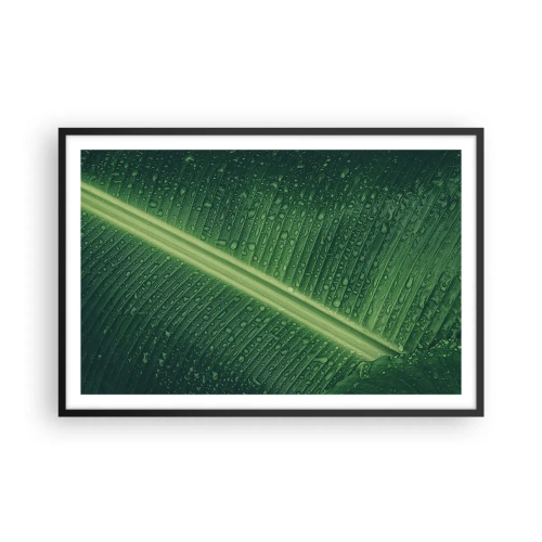 Plagát v čiernom ráme - Štruktúra zelenej - 91x61 cm