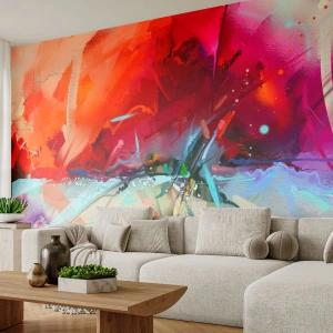 Fototapeta Standard Eco - Expresívna abstrakcia v teplých farbách - 100x70cm - Explózia svetiel a farieb - Moderná nástenná dekorácia do obývacej izby a spálne ARTTOR