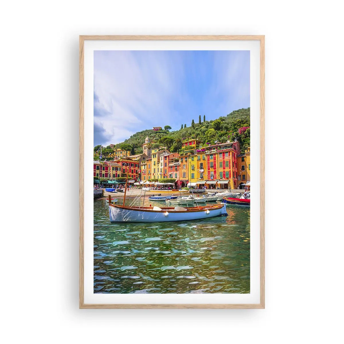 Plagát v ráme zo svetlého duba - Talianske dopoludnie - 61x91 cm