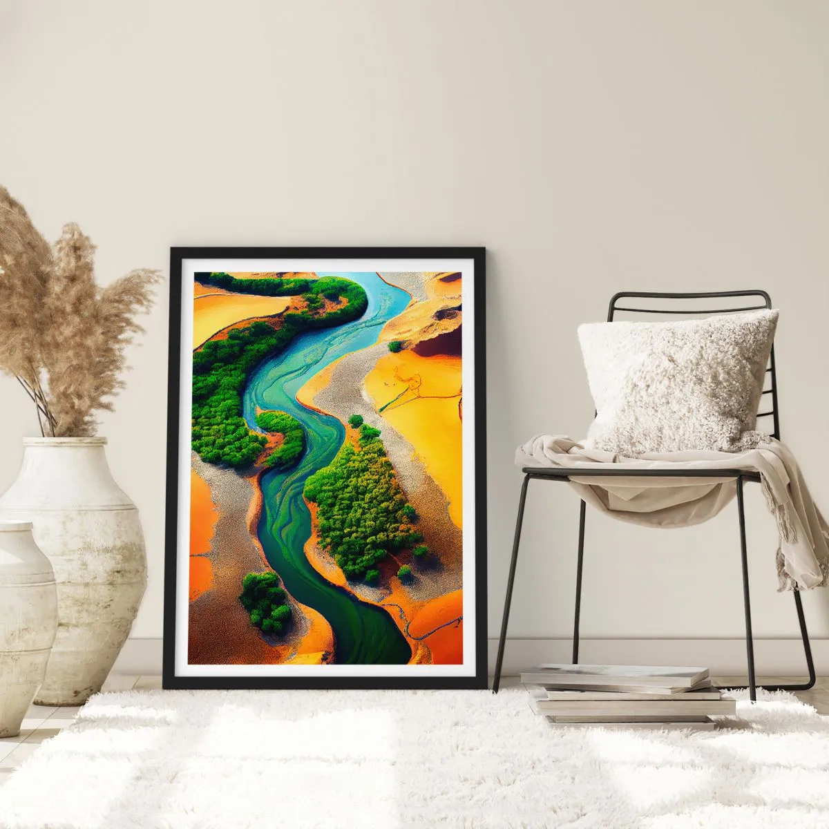 Plagát v čiernom ráme - Životodarná rieka - 40x50 cm