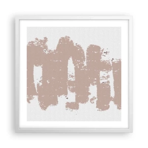 Plagát v bielom ráme - Abstrakcia v jemnej ružovej - 50x50 cm