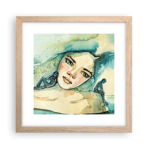 Plagát v ráme zo svetlého duba - Am I blue? - 30x30 cm