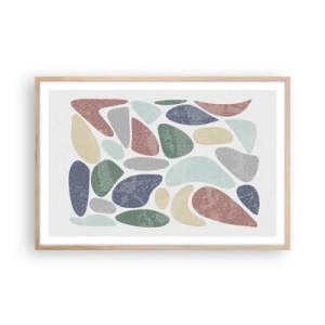 Plagát v ráme zo svetlého duba - Mozaika práškových farieb - 91x61 cm