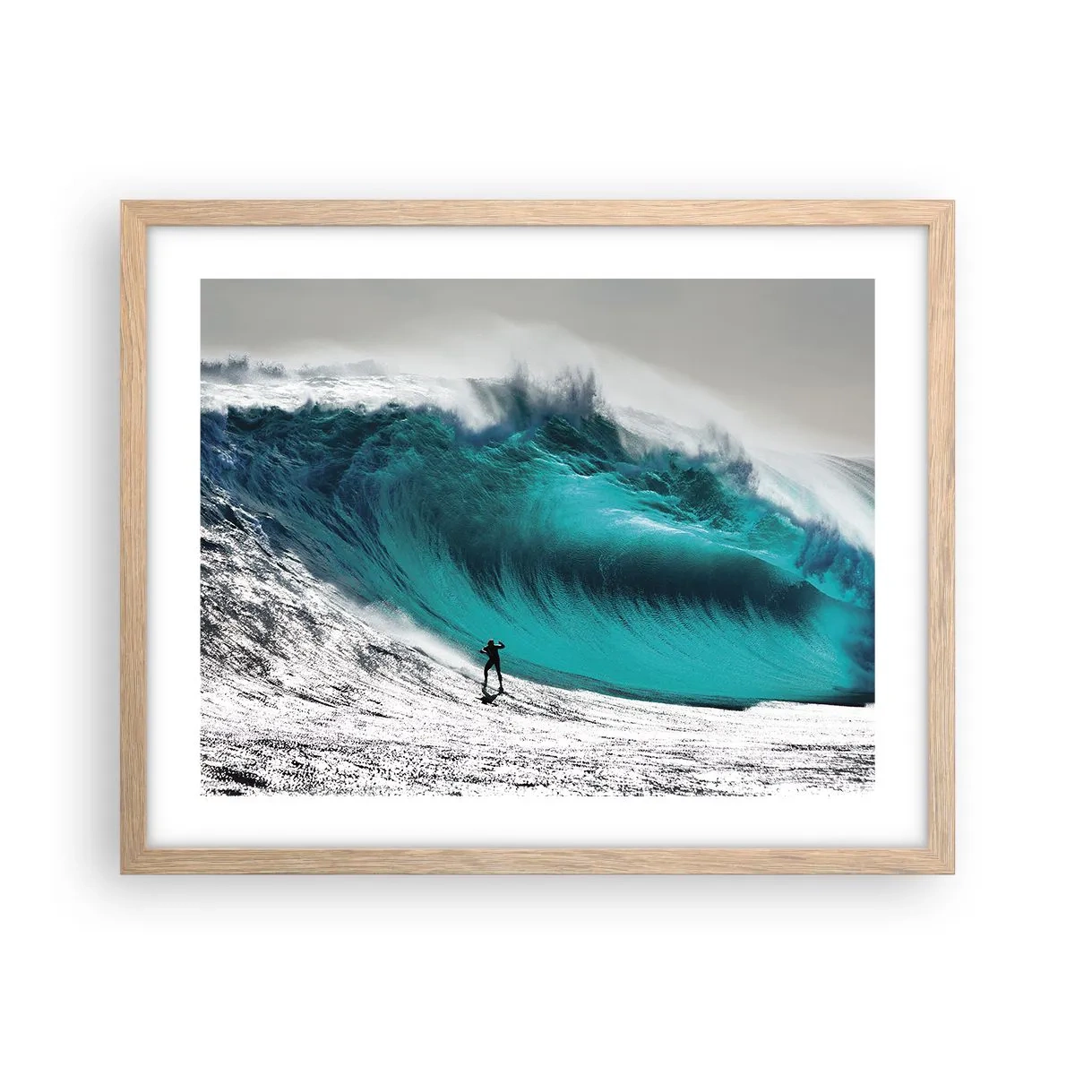 Plagát v ráme zo svetlého duba - Výzva prijatá - 50x40 cm