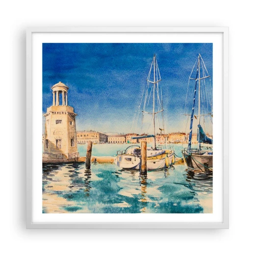 Plagát v bielom ráme - Slnečná lagúna - 60x60 cm