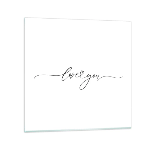 Obraz na skle - Čierne na bielom - 60x60 cm