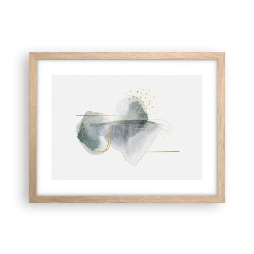 Plagát v ráme zo svetlého duba - O vzťahu medzi šedou a zlatou - 40x30 cm