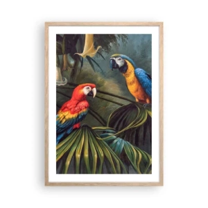Plagát v ráme zo svetlého duba - Romantizmus v trópoch - 50x70 cm