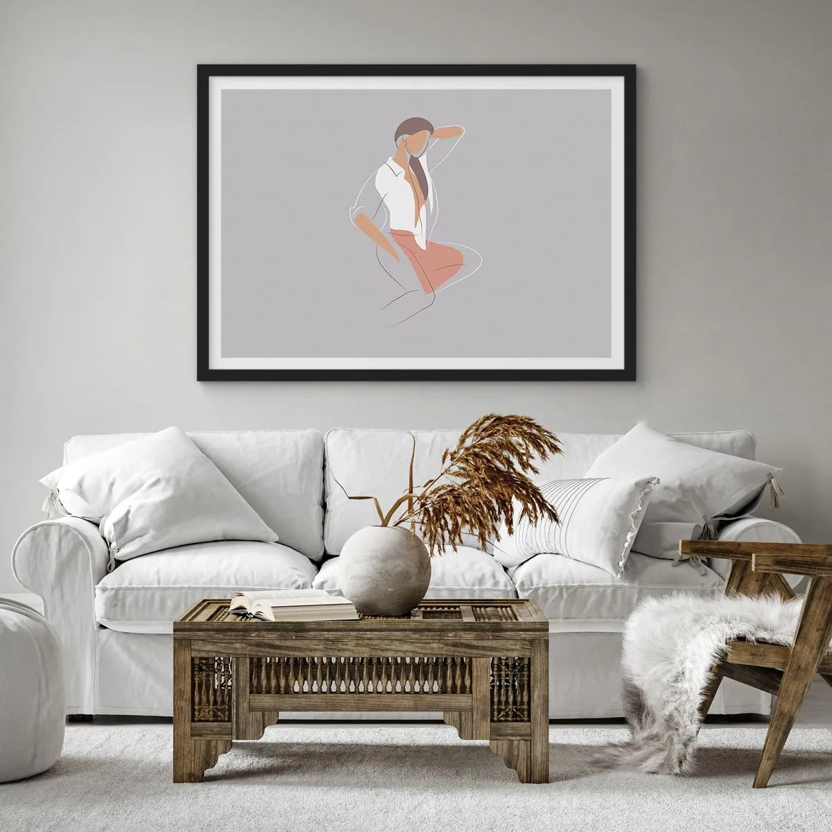 Plagát v čiernom ráme - Obrys pôvabu - 70x50 cm
