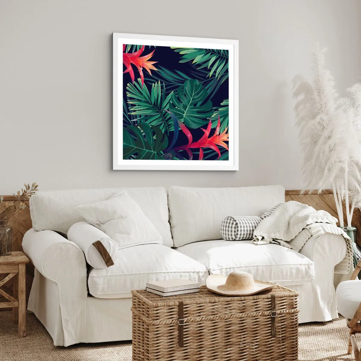 Plagát v bielom ráme - Vzplanúť v zelenom - 50x50 cm