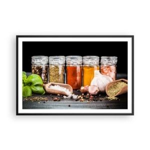 Plagát v čiernom ráme - Aby mal život chuť - 91x61 cm
